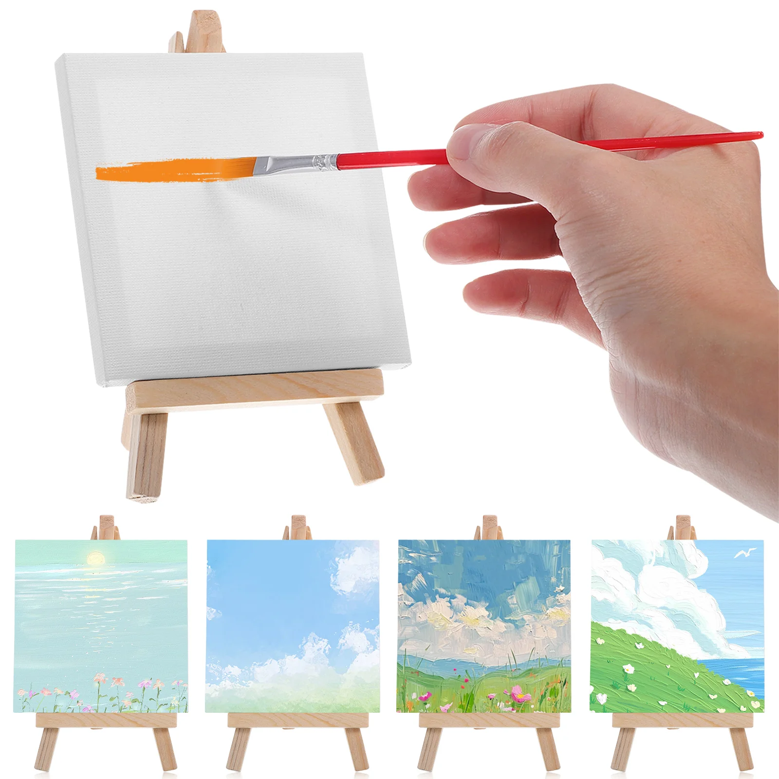 Graffiti Frame Set Mini Easel Stand for Kids Canvas Other Supplies Small Canvases Painting Drawing Easels