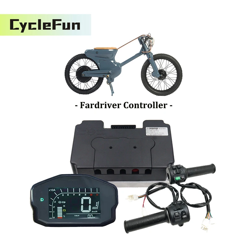 

FarDriver 4KW-6KW ND72680 V2 48V/60V/72V Sine Wave Controller With DKD Display And T08 Throttle For Electric Motorcycles Scooter