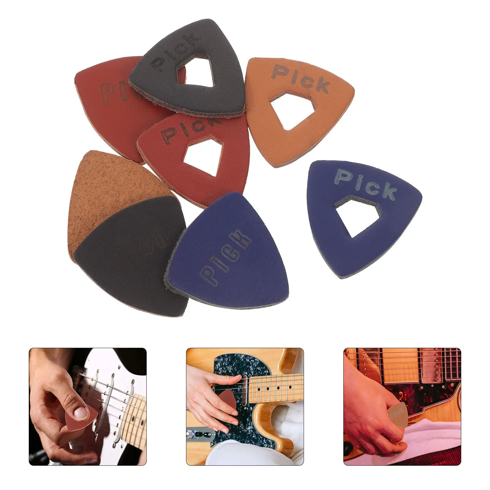 

8Pcs Guitar Picks Thick Finger Picks Replacement for Electric Acoustic Bass Ukulele Set Guitar Accessories Kit
