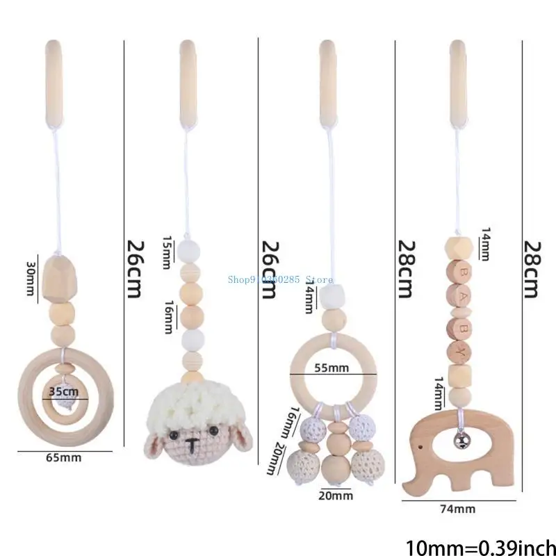 K9ff Baby Beech Wiszące wisiorki 4pcs/zestaw na drutach dla pierścienia lalki ząbek