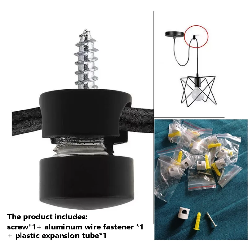 Aluminum Wire Buckle for Chandelier Ceiling Light DIY Hanging Lamp Cable Cord Hook Strain Relief Chandelier Fixture Accessories