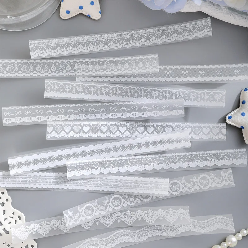 30Pcs Hollow Lace Tracing Paper Decor Stickers, Decorative Stickers for Diary Album Card Making DIY Crafts