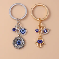 Fashion Metal Evil Eye Keychain for Car Key Women Men Handbag Pendant Keyring Accessories DIY Jewelry Gifts