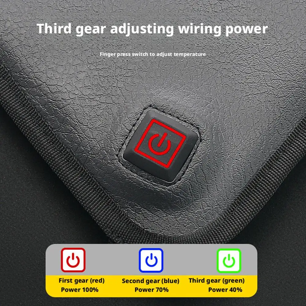 

Motorcycle Seat Heated Mat Waterproof Heating Cushion 3 Gear Motorcycle Seat Hot Pad Smart Temperature Control for Winter W T8X3