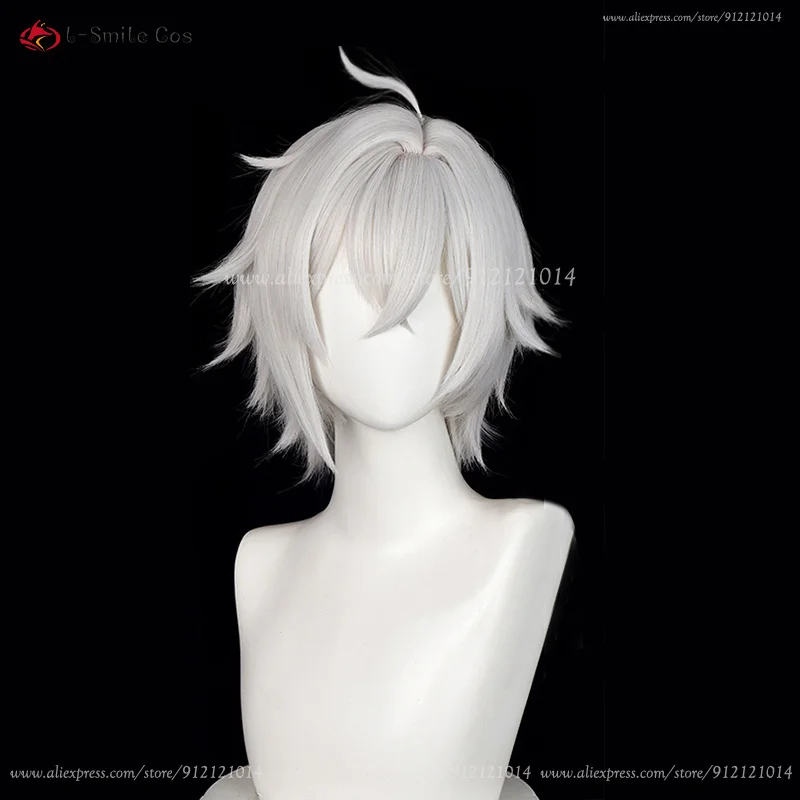 ZZZ Seth Lowell Cosplay Wig 30cm Silver White Wigs For Men Women Cosplay Anime Wig Heat Resistant Synthetic Hair Halloween view 3
