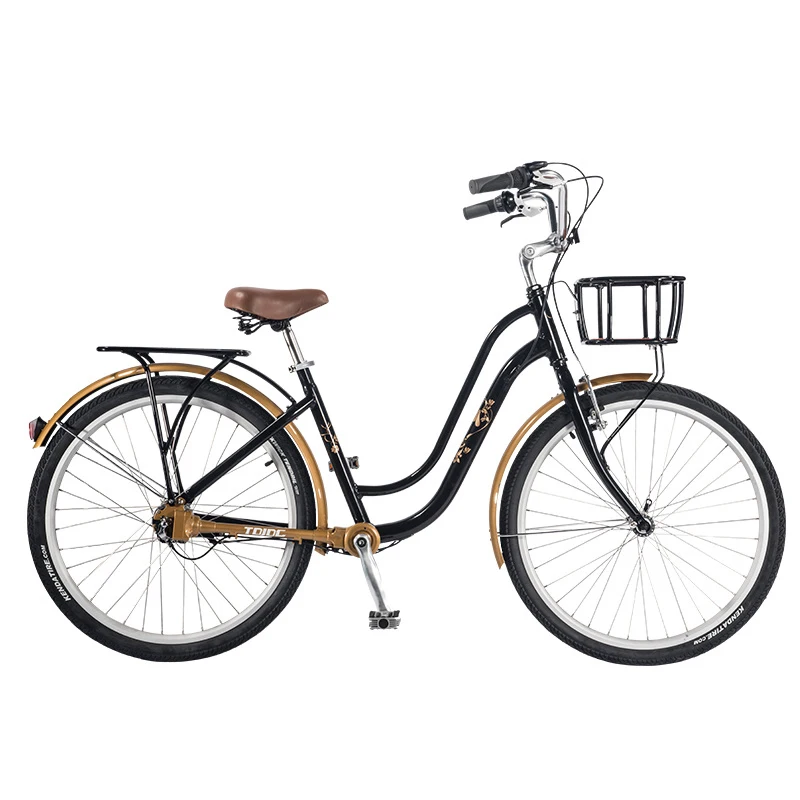 YTYIN تايوان Jiadexing 26 "دراجة بدون سلسلة للرجال والنساء للعمل ريترو الأميرة سيدة سيارة الترفيه ركاب الدراجة #3