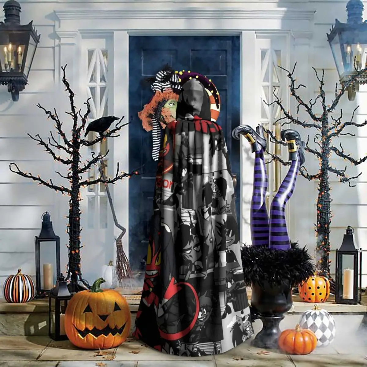 

Anime Helluva Boss Millie Long Hooded Cloak Witch Medieval Costume Cosplay Cape HalloweenParty Adult Unisex