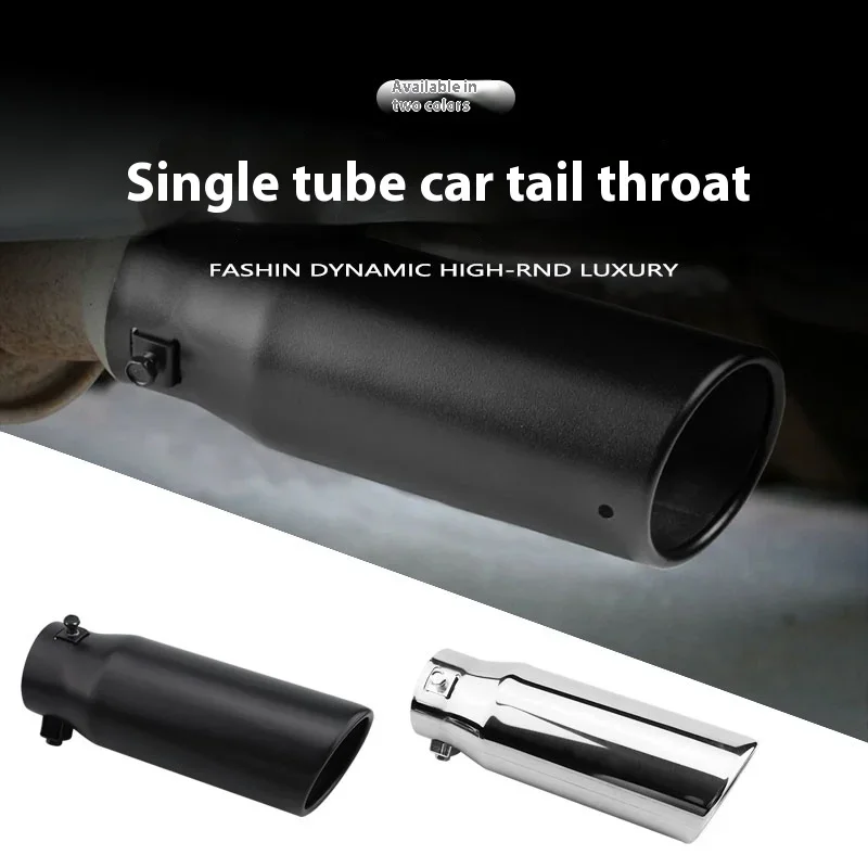 2.5 Inch Inlet 4 Inch Outlet Exhaust Tip 12 Inch Length Car Straight Exhaust Tail Throat Stainless Exhaust Pipe Muffler Tailpipe