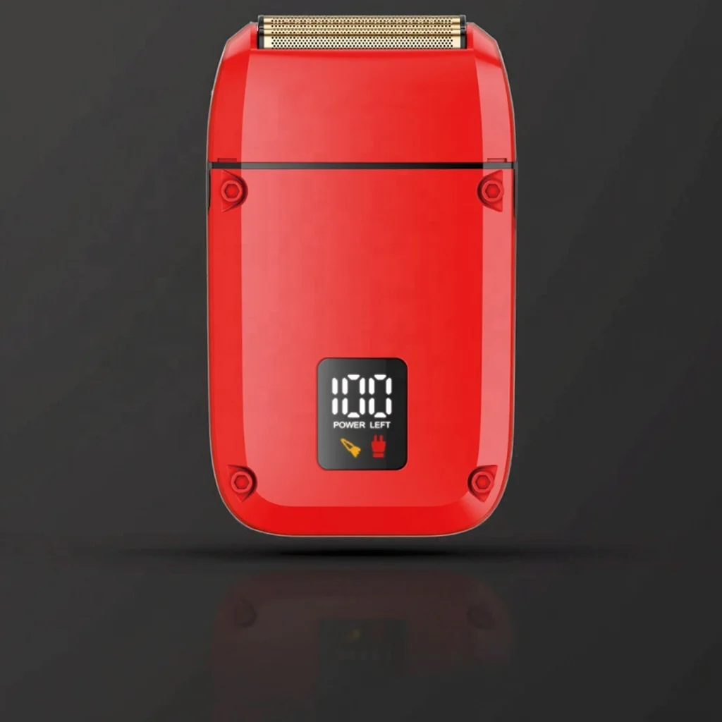 

USB перезаряжаемая мужская бритва, триммер с двумя лезвиями, сверхмощная моторная фольга, 7500 об/мин, электробритва для бритья бороды, немецкий дизайн