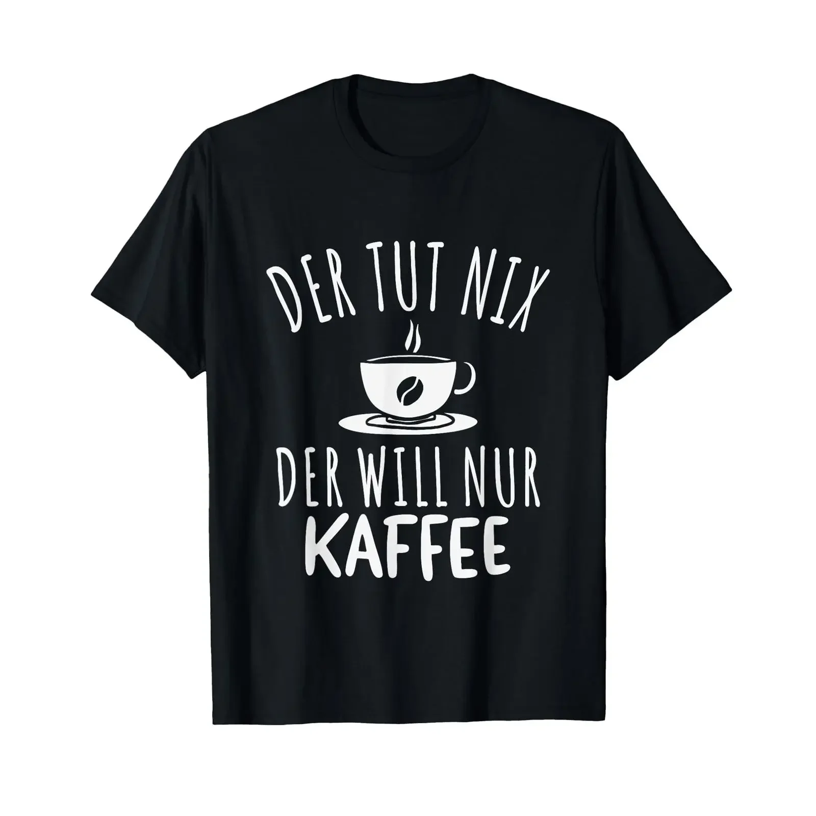 He Doesn't Do Anything Just Wants Coffee Slogan Men's T Shirt vintage Washed Stylish Breathable Slightly streetwear Versatile