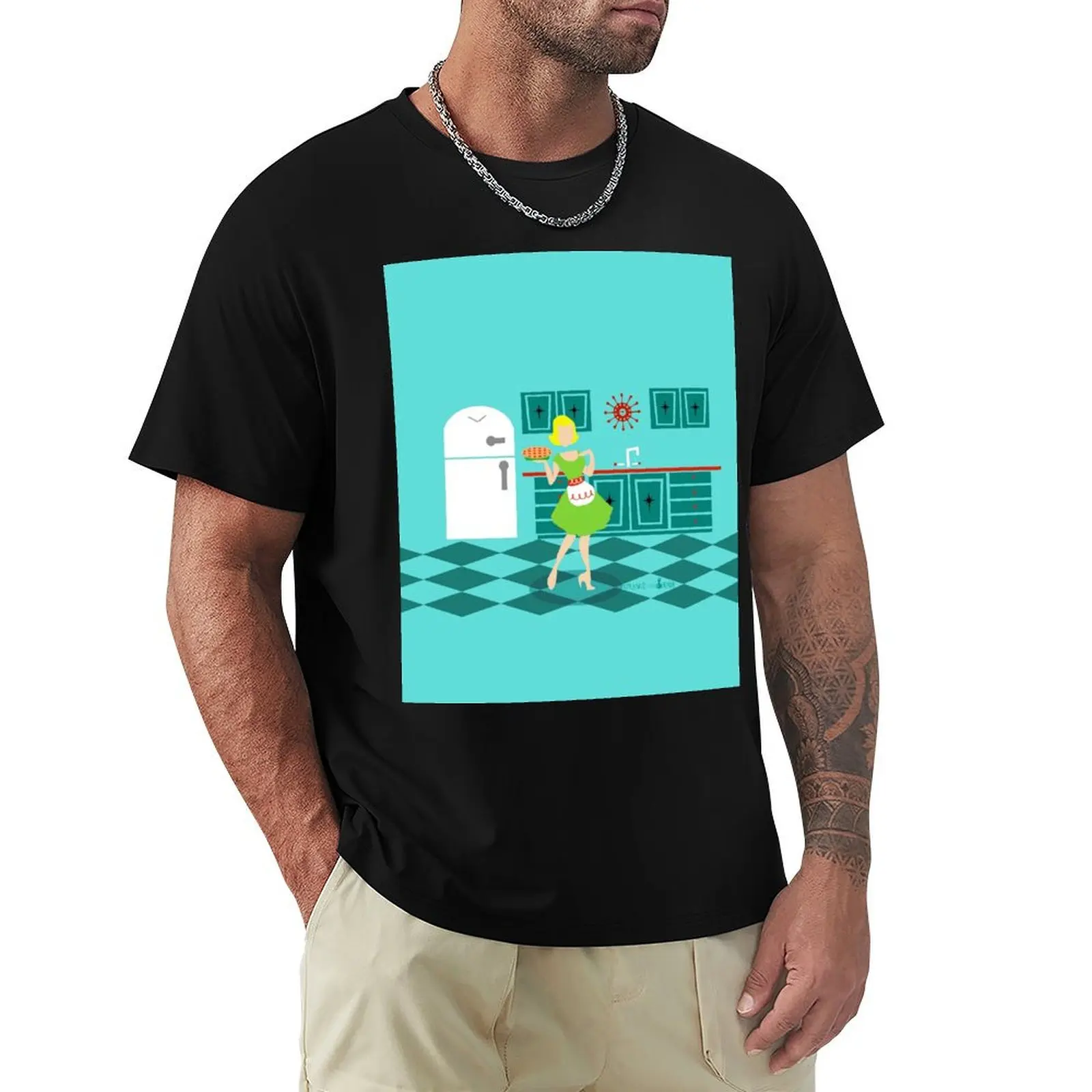 

Retro 1950s Kitchen T-Shirt Lightweight Gym Training T-Shirt
