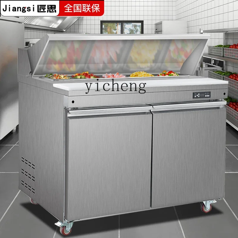 C20 Salad Console Fresh-keeping Cabinet Commercial Pizza Salad Sprinkling Typhoon Cold Pizza Work Refrigerator Refrigerator