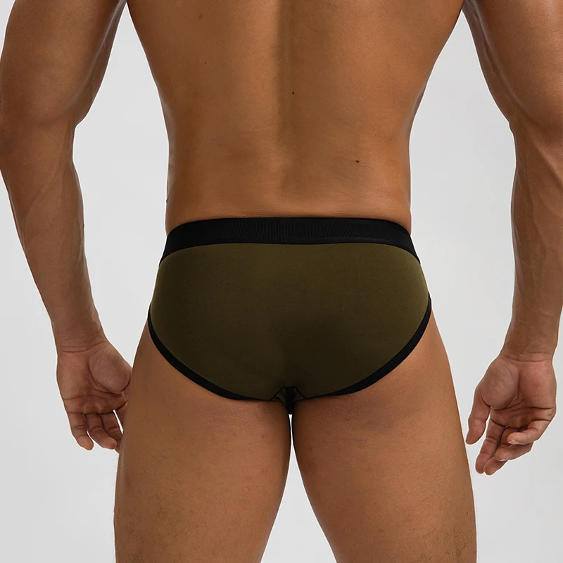 Calzoncillos de algodón para hombre, ropa interior Sexy, Cueca, bolsa en U grande, transpirable