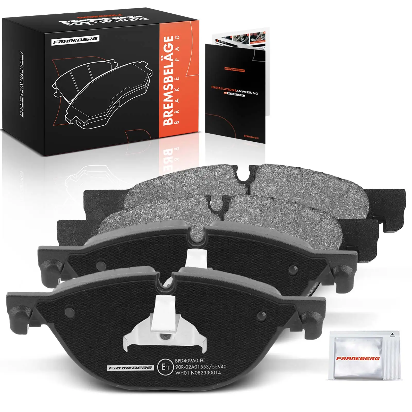 Frankberg 4x Bremsbeläge Vorderachse für BMW F10 F07 F11 F06 F12 F13 F01 F02 F03 F04 2009-2018 34116775318 34116793021