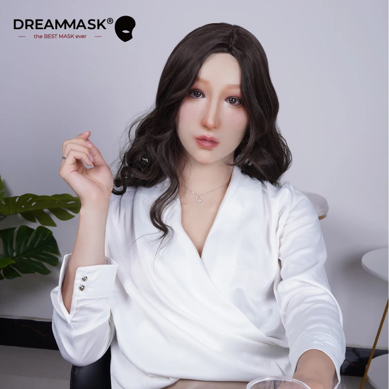 (M22M NINA)'Dreammask' DMS Crossdress Female/Girl Full Head Breast Torso Cosplay Kigurumi Male To Female Silicone Mask Makeup