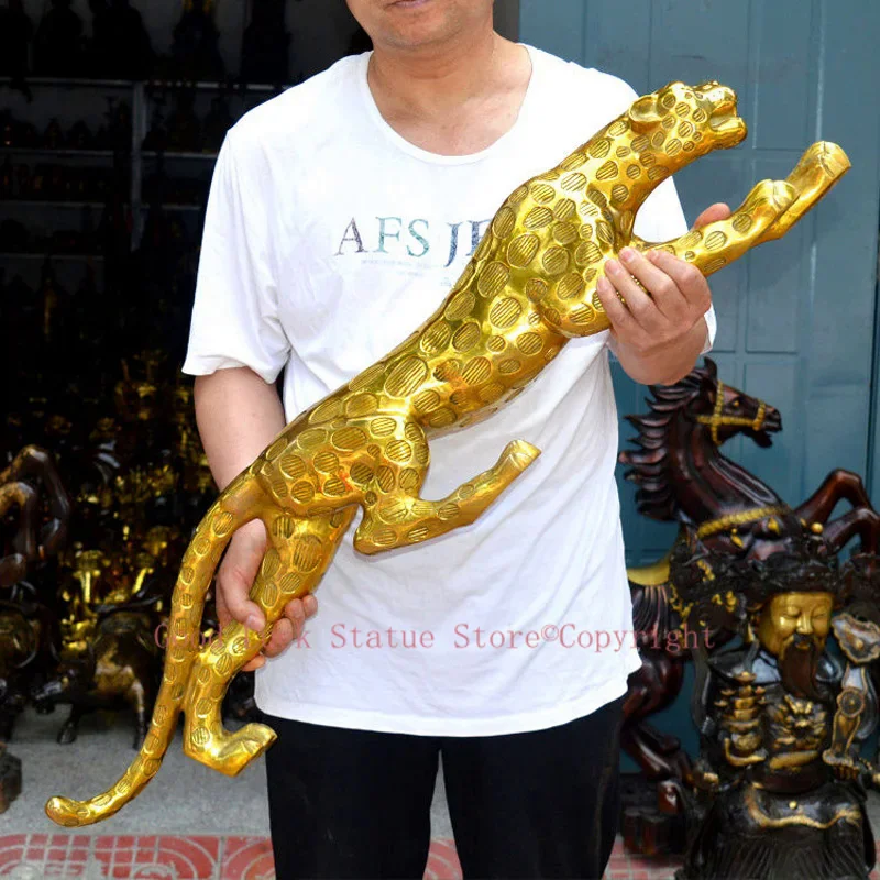 Statue de guépard en Bronze de 100cm, grande maison, boutique, BAR, mascotte COOL et efficace, pour faire des affaires, porte-bonheur, sculpture de léopard