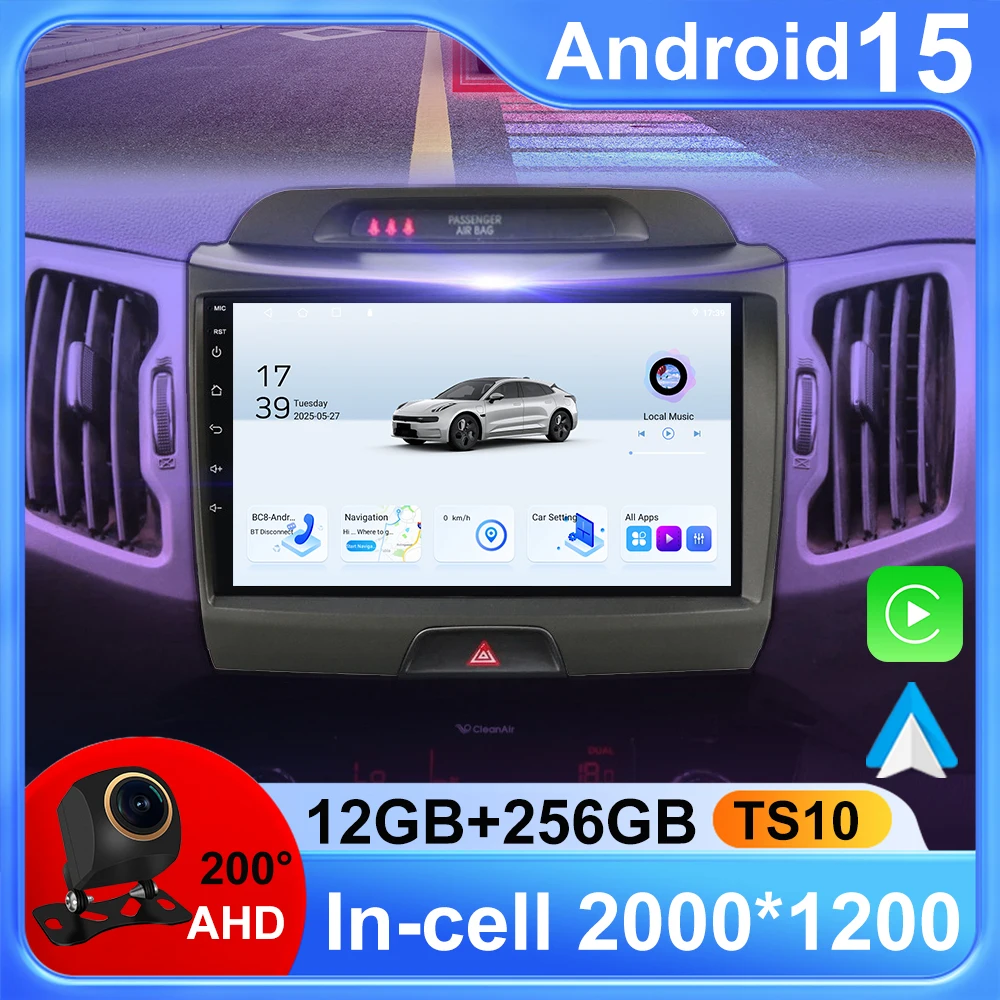 

Автомобильный радиоприемник Android 15 для KIA Sportage 3 Sportage R 2010-2016 Android Carplay Мультимедийный плеер Автомобильная стереосистема 4G wifi Qualcomm 2din