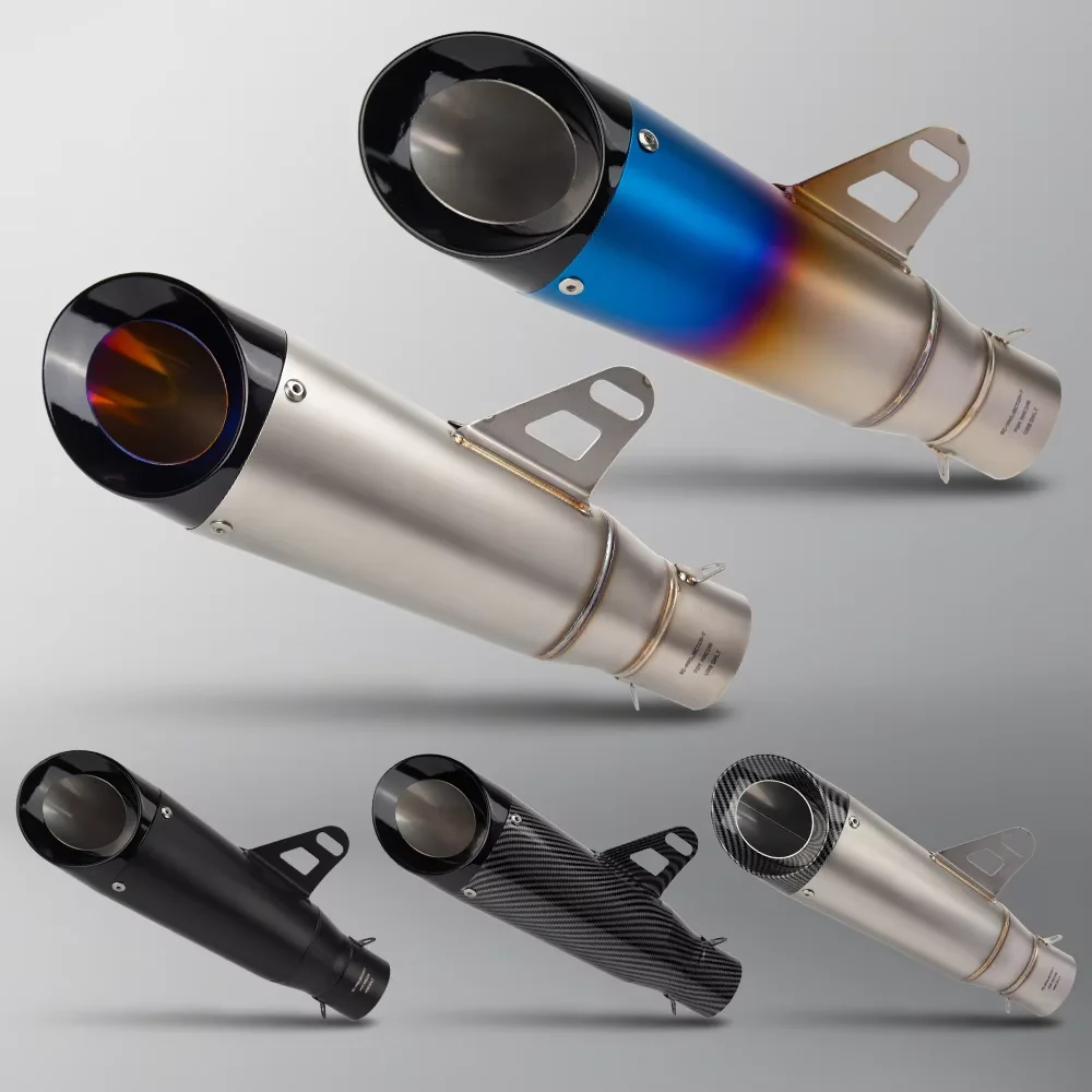 

Universal 51MM 60mm motorcycle exhaust muffler double layer exhaust muffler suitable for Kawasaki Yamaha YZF R1 ninja400 pcx k7