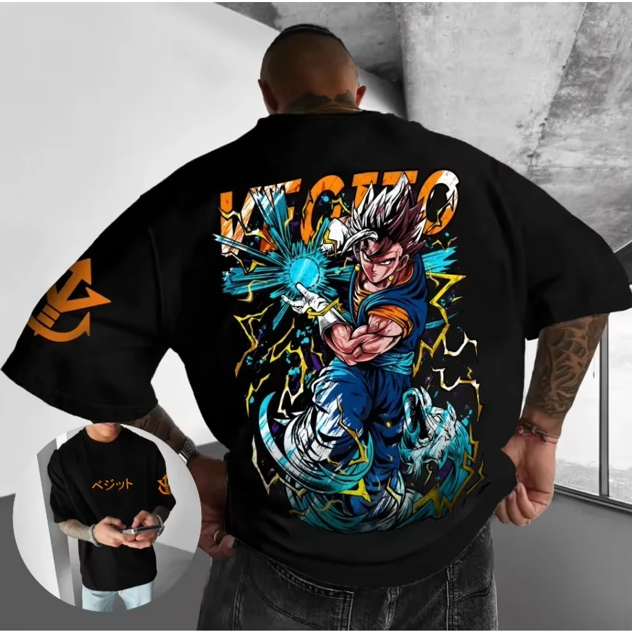 Gorąca koszulka Dragon Ball męska damska oversize z nadrukiem anime, męska letnia wygodna koszulka z krótkim rękawem, streetwear