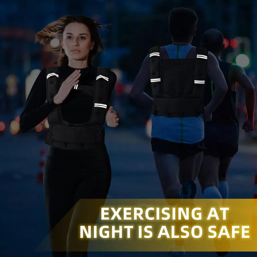 سترة مرجحة قابلة للتعديل للنساء والرجال مع 6 أكياس وزن قابلة للإزالة 412 رطل أو 1018 رطل سعة وزن قابلة للتعديل مثالية لـ Wa