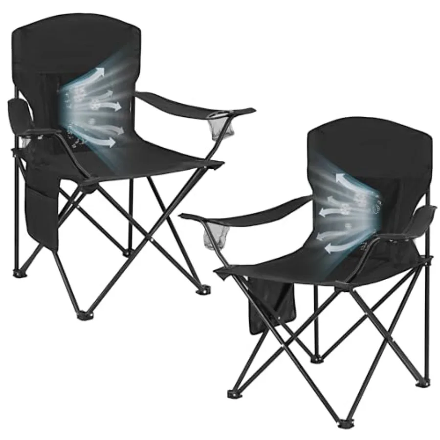 

2 Pack Chairs with, Lightweight Camp Chair 300LBS Portable Foldable Chairs for Adults and Teens, Compact with Carry Bag for Cam