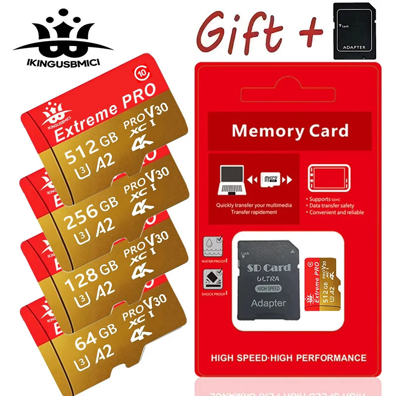 Image of Ultra Micro SD Karte 16GB 32GB MicroSDHC Speicherkarte 64GB 512GB 256GB MicroSDXC EXTREME/Extreme PRO V30 U3 4K UHD TF Karte