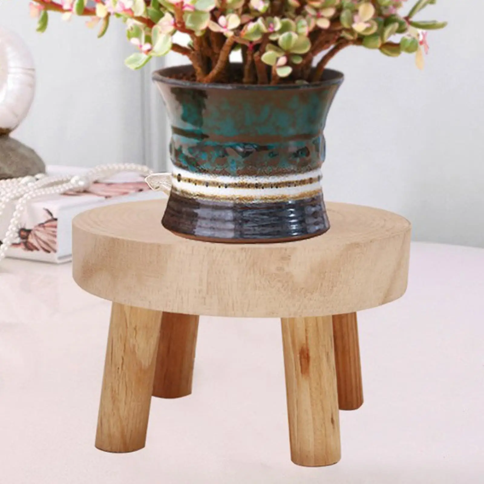 1Piece Solid Wood Flowerpot Stand Solid Wood Stool Stand Garden Furniture Supplies Decoration for Balcony Lawn Corridor Plants