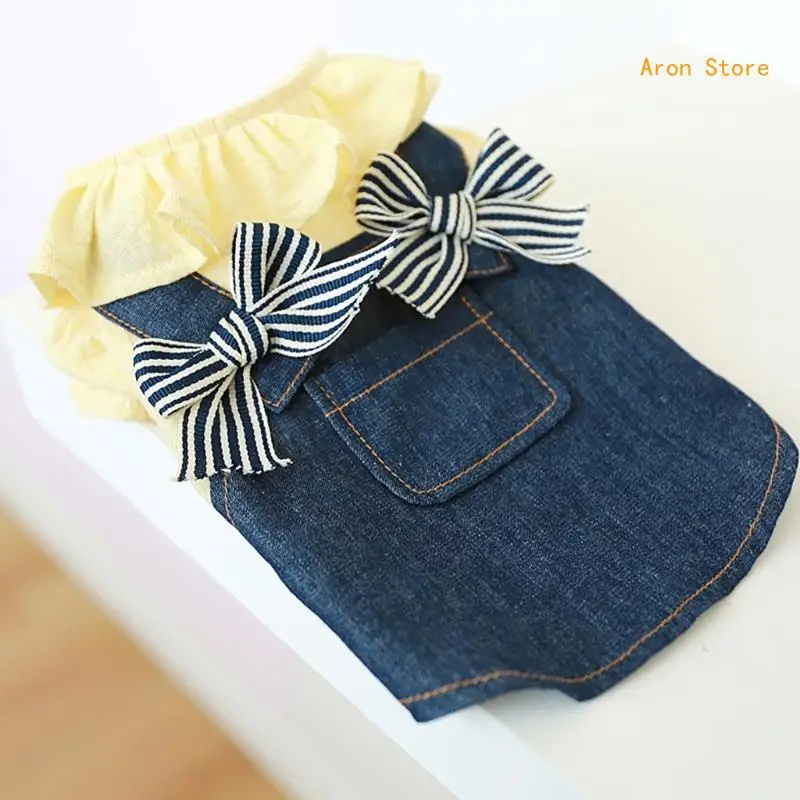 Vestido cinta para cães menina cães denims vestido cães saia cães vestido princesa cães vestidos filhotes vestidos roupas