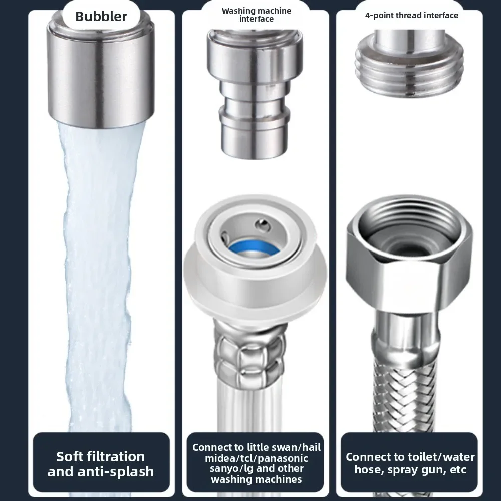 الصلب بندقية رذاذ دش يده بيديه للحمام صنبور البخاخ دش فوهة التنظيف الذاتي يده رذاذ بيديه مجموعة الفولاذ المقاوم للصدأ #4