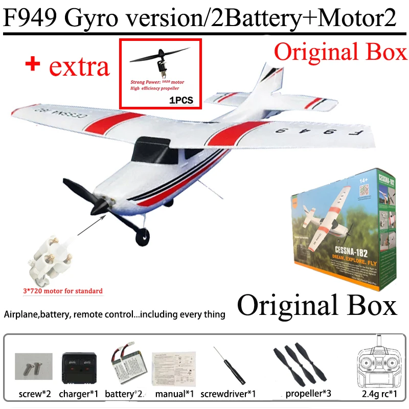 WLtoys F949 2.4G 3D6G 3Ch RC Vliegtuig Vaste Vleugel Vliegtuig Outdoor Speelgoed Drone RTF Upgrade Versie Digitale Servo F949S Met Gyroscoop