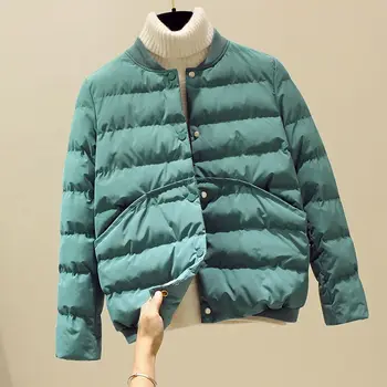 Damska kurtka jesienno-zimowa z bawełny krótka kurtka puchowa stójka kurtka baseballowa puchowa kurtka bawełniana moda płaszcz wyjściowy