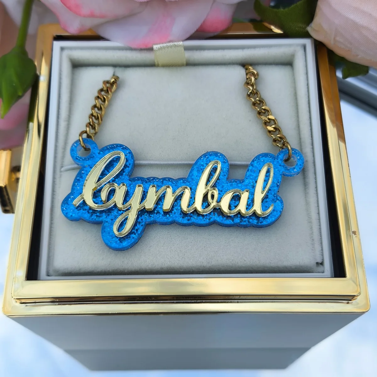 Custom Name Acrylic Necklace Stainless Steel Colorful Double-Layer Necklaces Fashion Jewelry Accessories Birthday Gifts