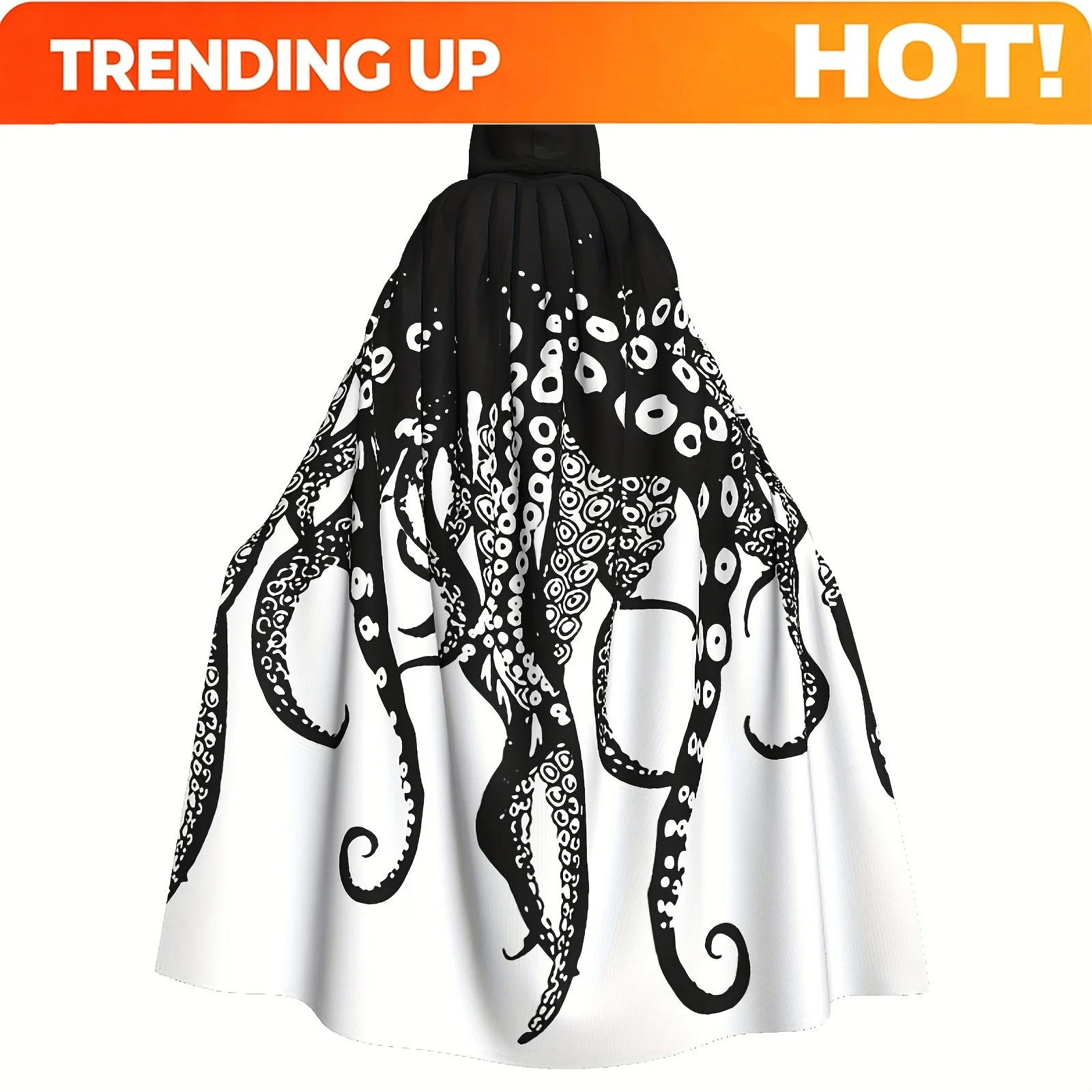 Customization Halloween Party Supplies Decorations, With Hooded Cloaks And Wizard Robes, Designed With Vintage Octopus Tentacles