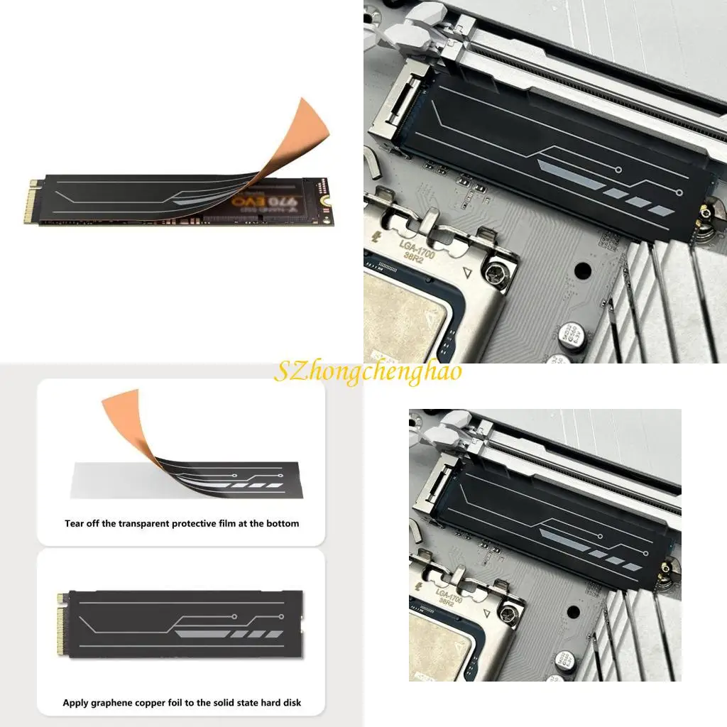 

Advanced M.2 2280 SSDs Heatsink Graphenes Heat Transfer Pad For M.2 2280 SSDs For Optimals Cooling In Thin Laptops 601D