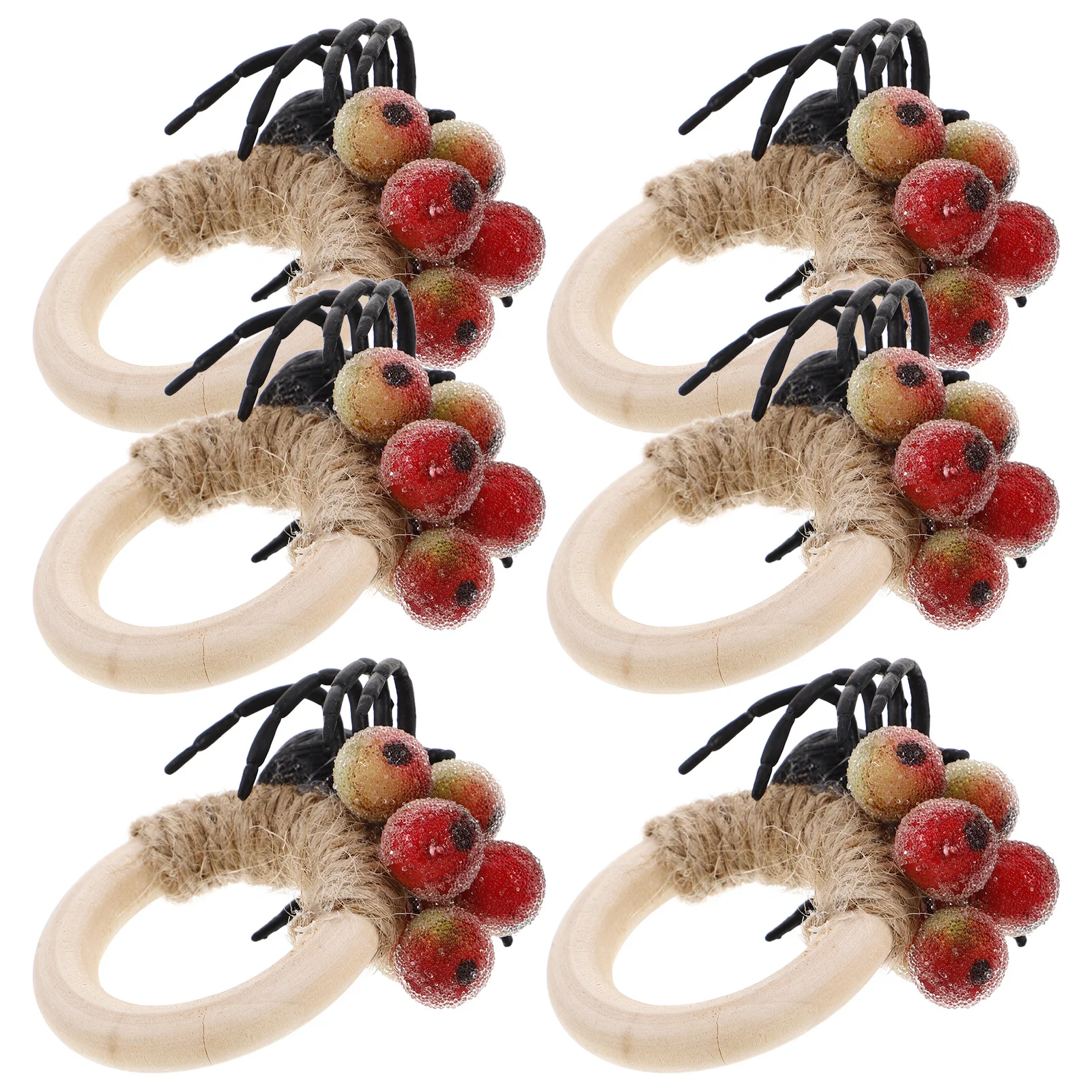 

6Pcs Napkin Rings Halloween Spider Napkin Ring Holder Party Table Decoration Serviette Ring Decor Serviette Rings