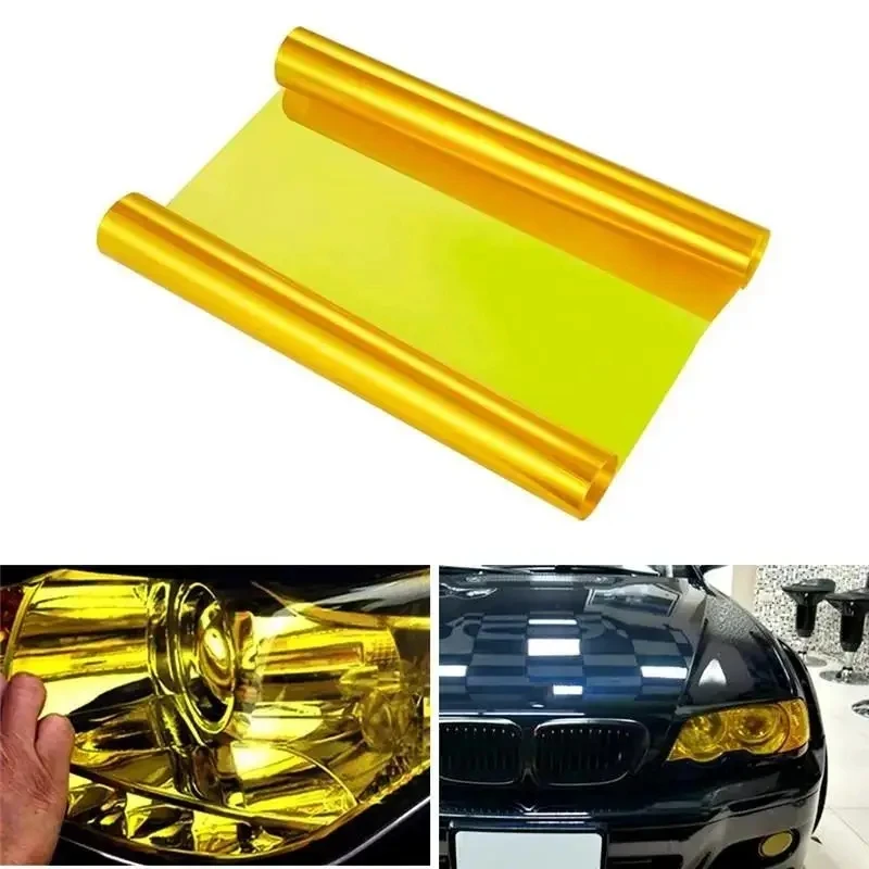 30 cm x 200 cm Gelb Auto Auto Licht Scheinwerfer Rücklicht Tönung Vinyl Film Aufkleber Easy Stick Motorrad Ganze auto Dekoration