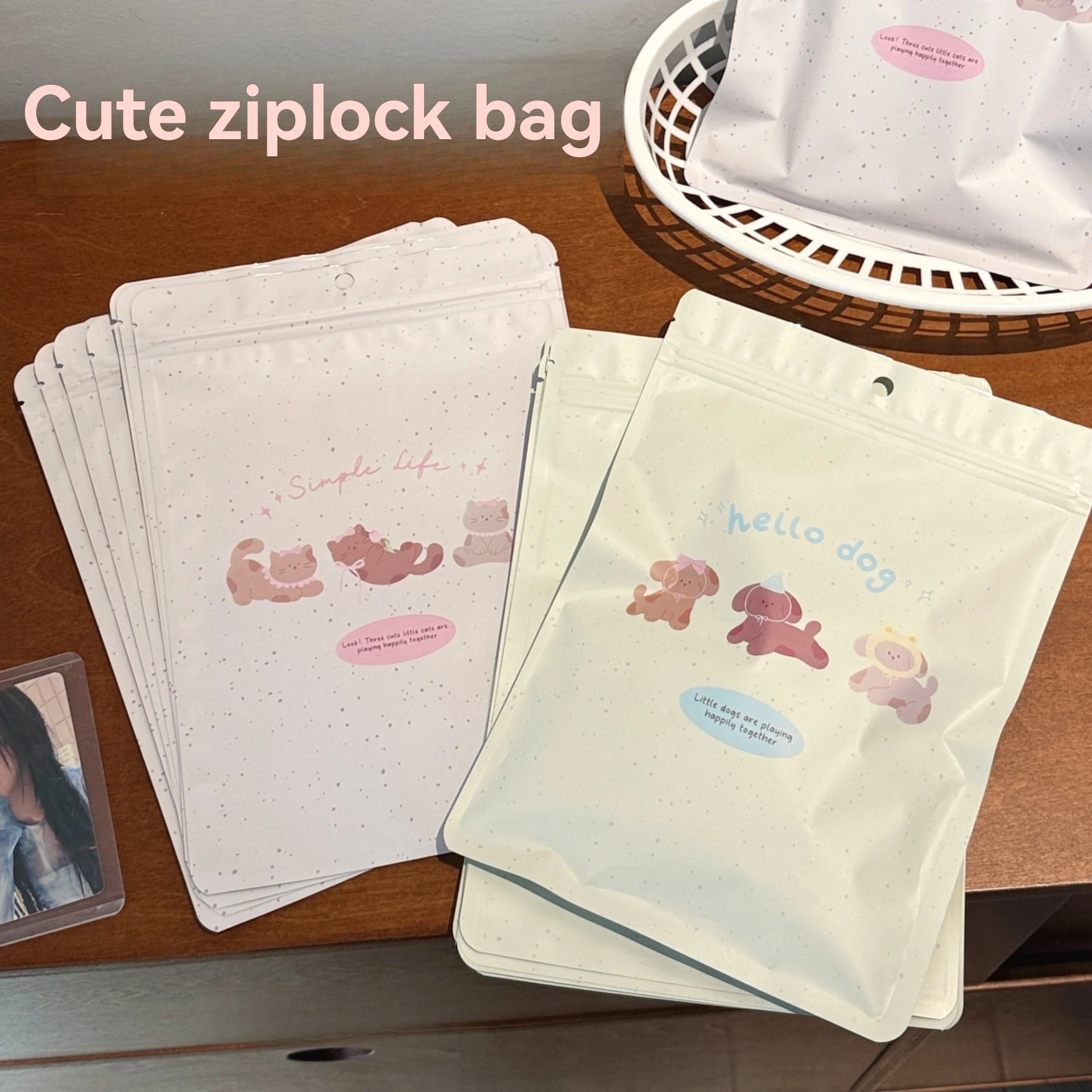 10/20 Stück selbstverschließende Beutel mit niedlichen Katzen und Hunden für Kartenverpackungen, Geschenkverpackungen, versiegelte Beutel – Detail 5