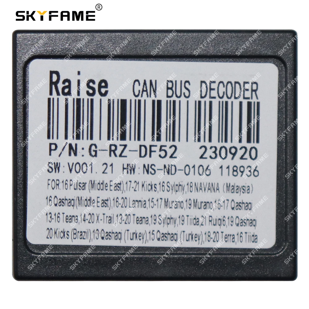 SKYFAME adaptor Harness kabel mobil kotak Canbus untuk Nissan x-trail Qashqai Sylphy Sentra sepatu Navara Juke DF-RZ-02 NS06.20