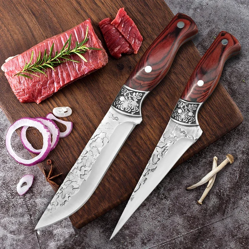 

Stainless Steel Kitchen Boning Knife Chef Butcher Meat Cleaver Cut Meat Pork Beef Fish Cutting Sharp Fruit Paring Knife