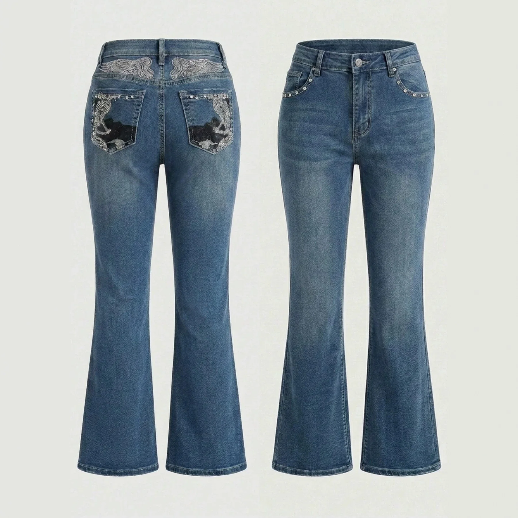 Women's Jeans American Retro Spice Girl Style High-waisted Micro-pull Pants, Slim And Thin Fashion Versatile Elastic Jeans Women