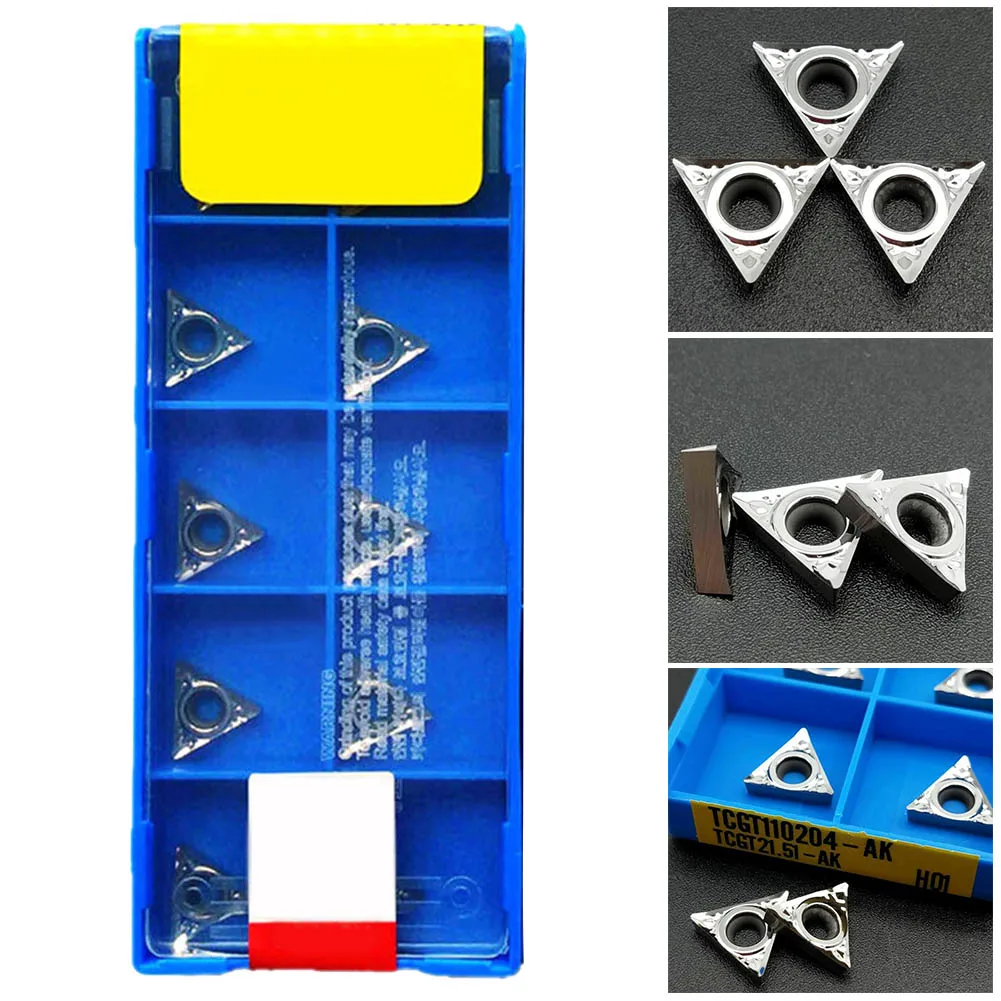 

TCGT110204-AK H01 TCGT21.51 10pcs Carbide Inserts Cutter Blades TCMT1102 For Aluminum Metal Cutting Machine Tools Accessories