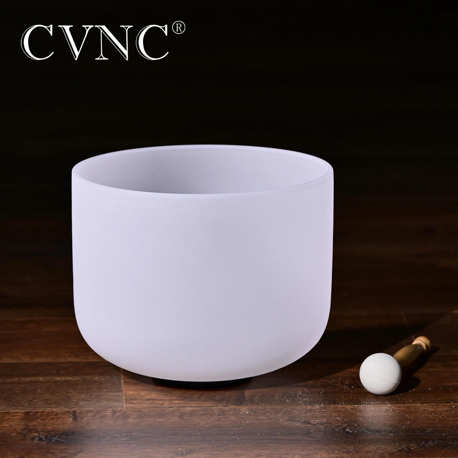 CVNC-White Crystal Singing Bowl, Note Chakra Instrument for Sound Healing, Meditation, C/D/E/F/G/A/B Note,7 Inch