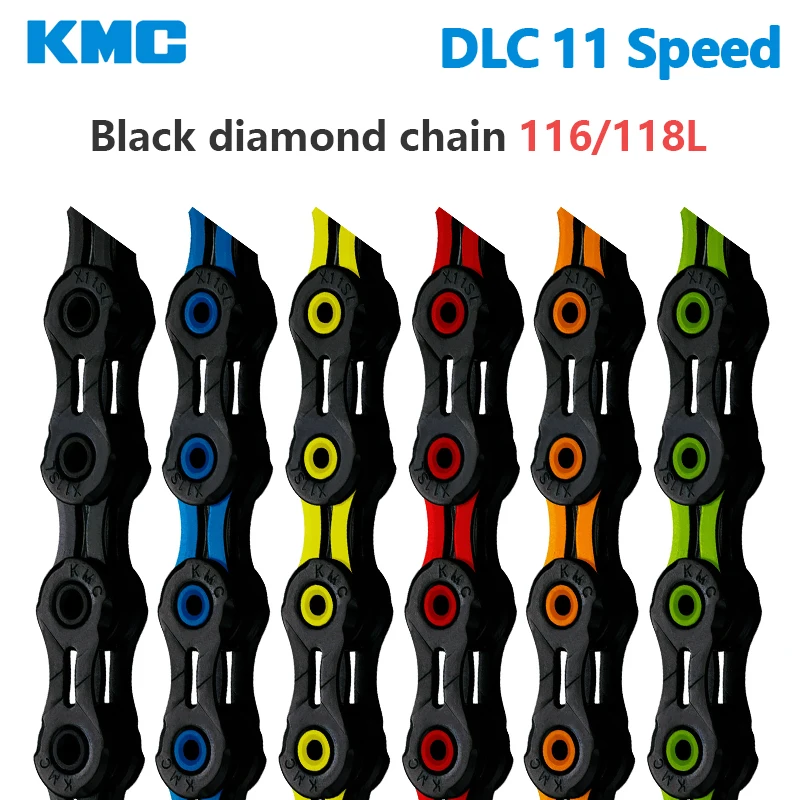 KMC DLC 11s Chain Diamond Like Coating 11V Chain Bicycle Chain 116/118L X11 Mountain Bicycle Ultralight Chains for Shimano Sram