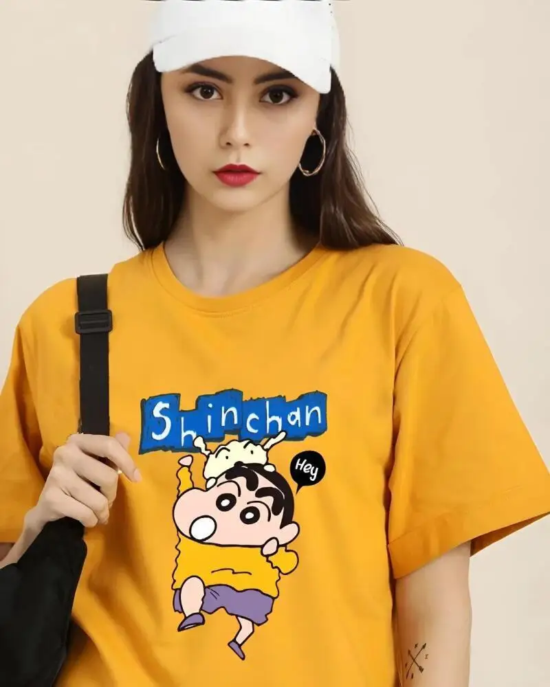 Crayon Shin Chan Shinchan Print Casual T Shirt Cute Anime Short Sleeve Tee for Men Women