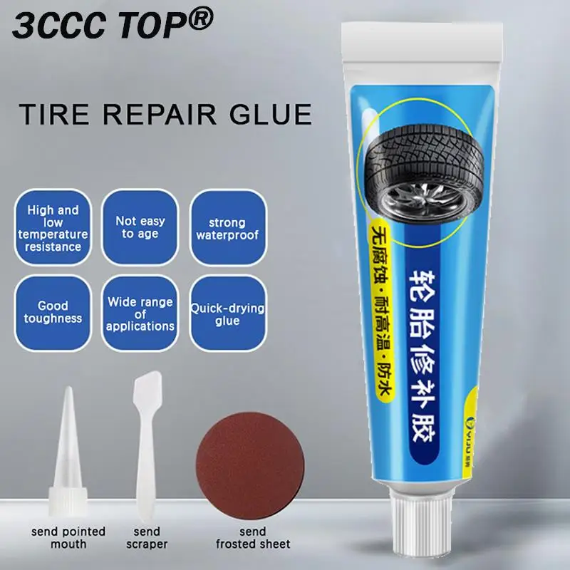 30ML Black Tyre Repair Instant Car Tire Repair Glue Liquid Strong Rubber Glues Wear-resistant Rubber Non-corrosive Adhesive Glue