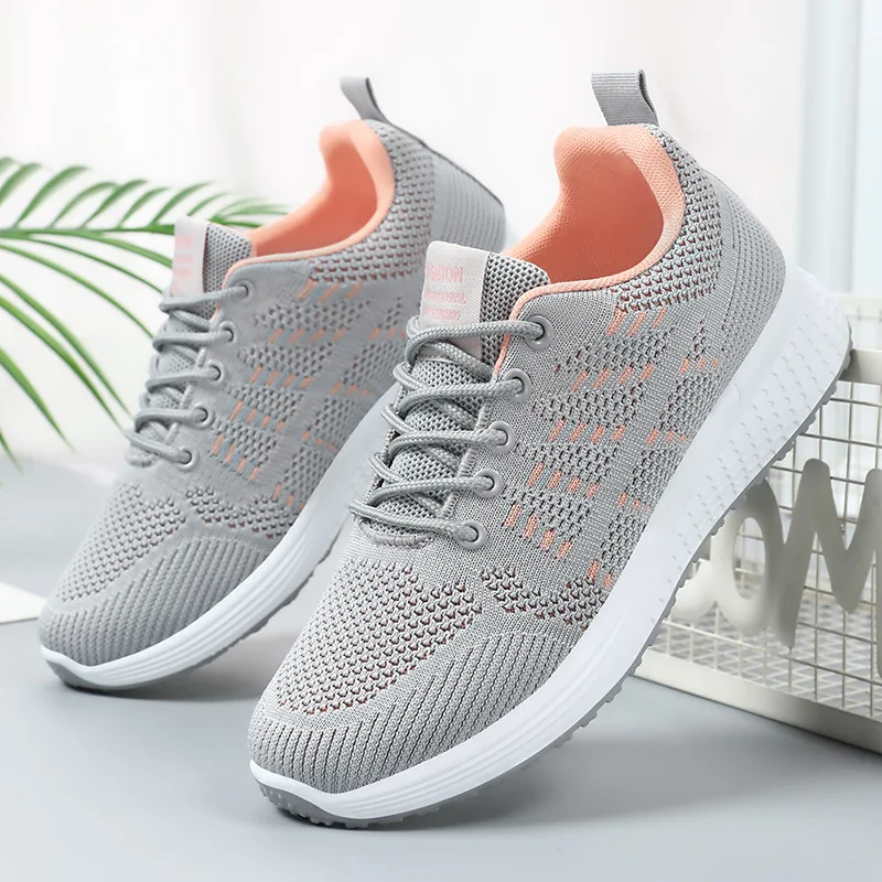 Women's shoes summer mesh breathable platform white sneakers student tennis fitness work driving shoes