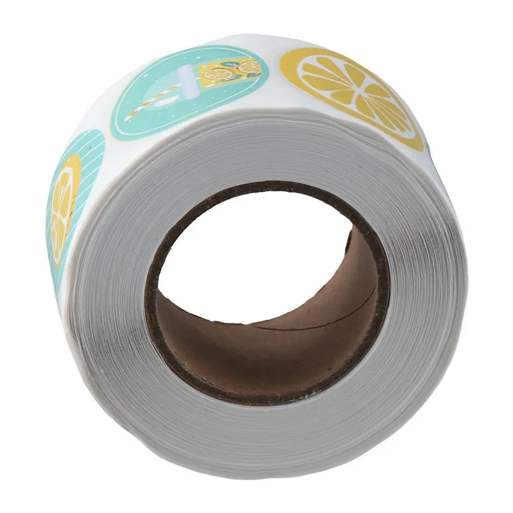 Klein Bedrijf Ronde Vorm Fruit Schattige Stickers Rol Citroenstickers Label