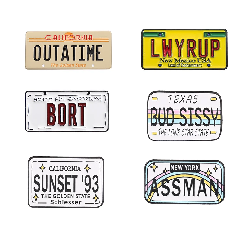 Винтажная-эмалевая-брошь-outatime-с-номерным-знаком-в-стиле-кино-с-изображением-заката-над-Калифорнией-93-Техас-Бад-Сисси-Государство-Лонг-Стар-украшение-брошь
