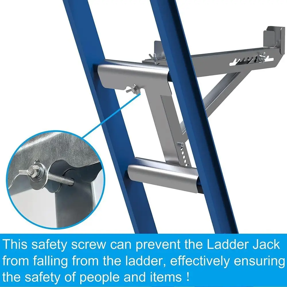 Pair of Metaltech Scaffolding Ladder Jacks, Upgraded 2024 Model, Short Body, Two-Rung Extension for Enhanced Stability and Work
