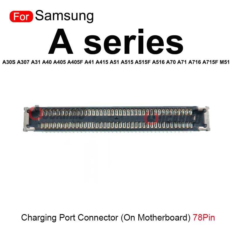 2Pcs For Samsung A31 A40 A405 A405F A41 A415 A51 A515 A516 A70 A71 A716 A715F M51 Charging Port FPC PCB Connector On Motherboard